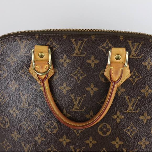 Louis Vuitton Alma MM Monogram Canvas Leather Satchel - Picture 9 of 15